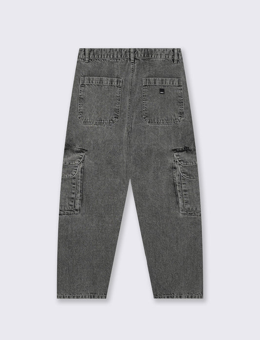 Jeans Baggy Cargo con Tasche Patta - Grigio