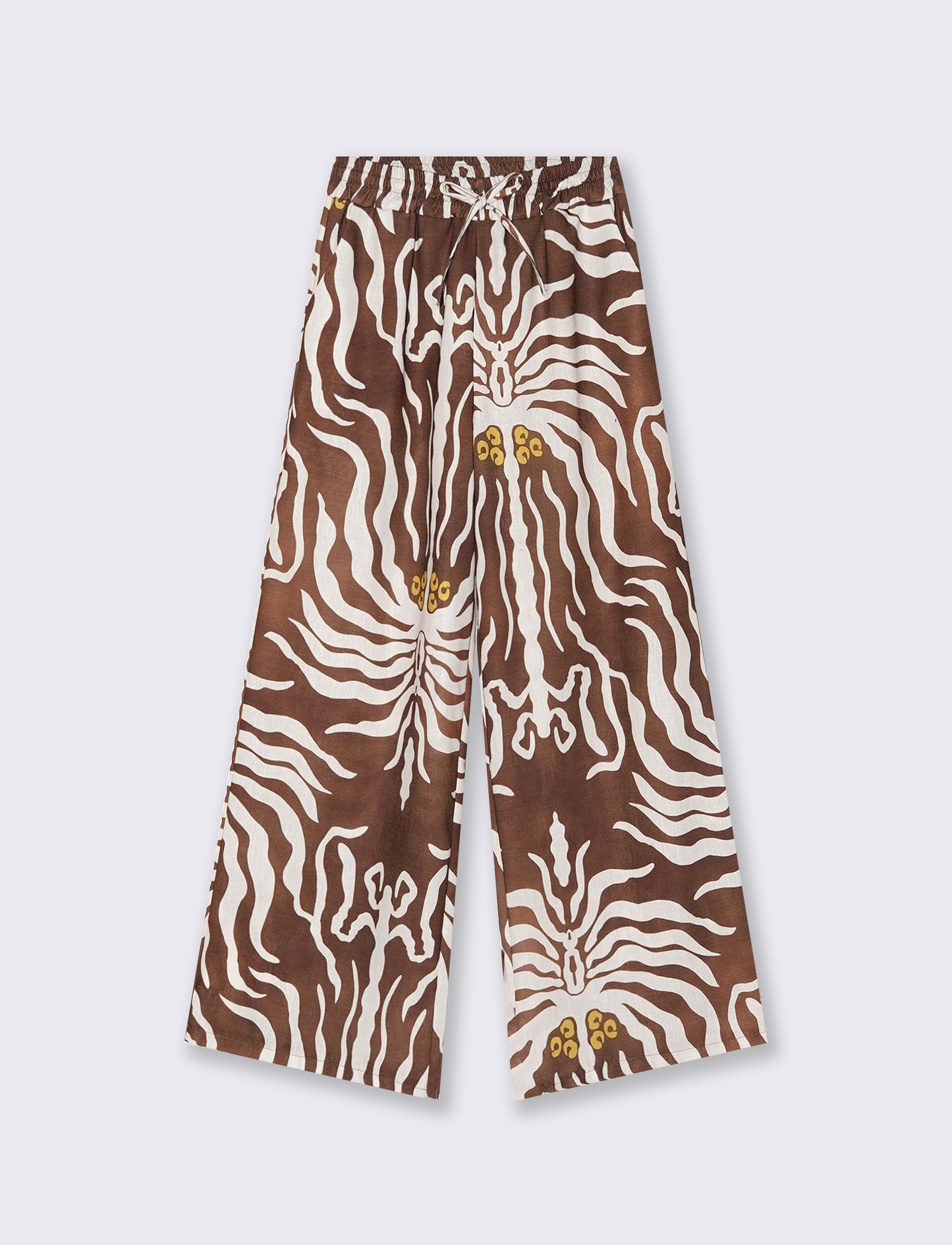 Pantalone palazzo stampato - Marrone tabacco