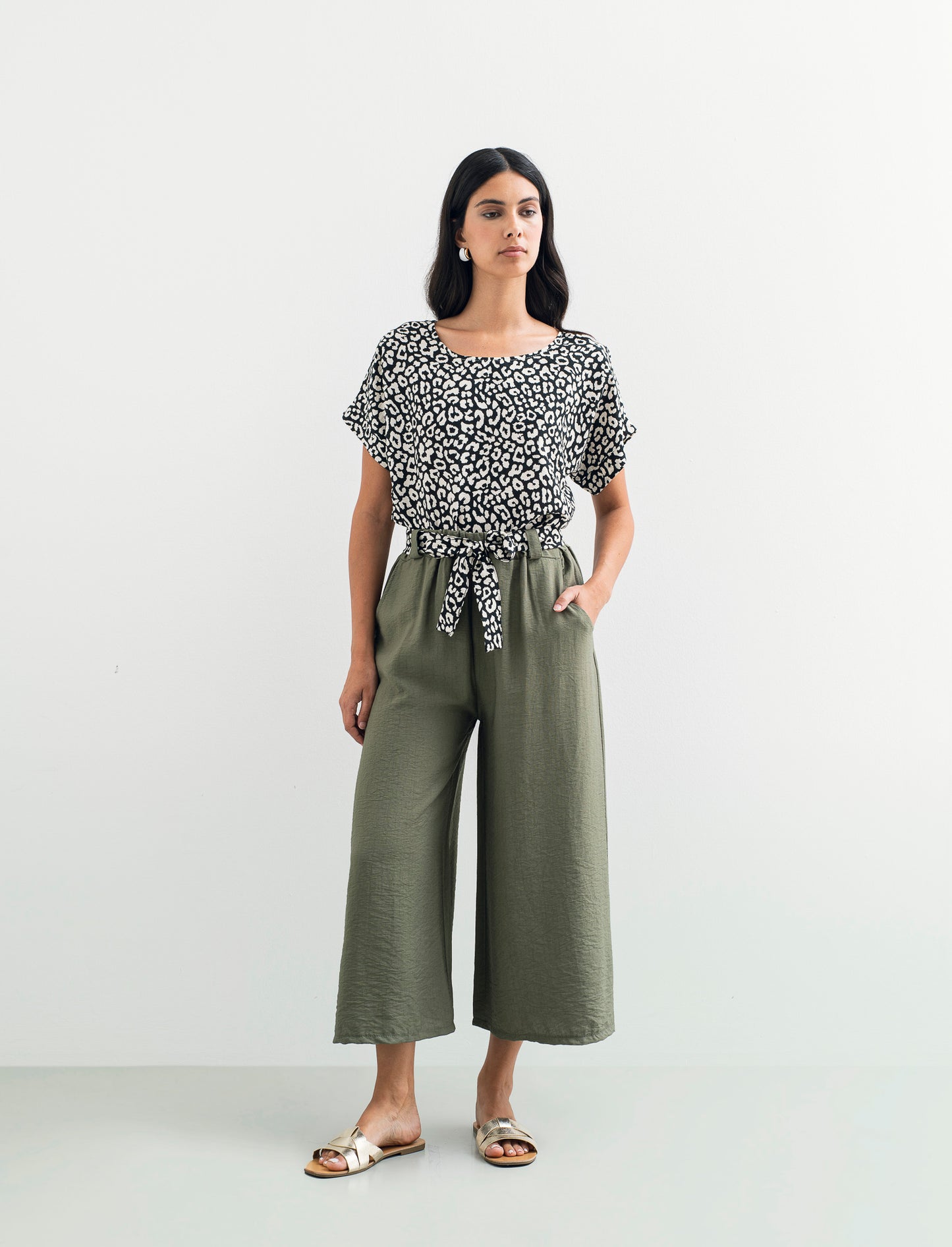 Pantalone largo con cintura stampata - Ve.milit.