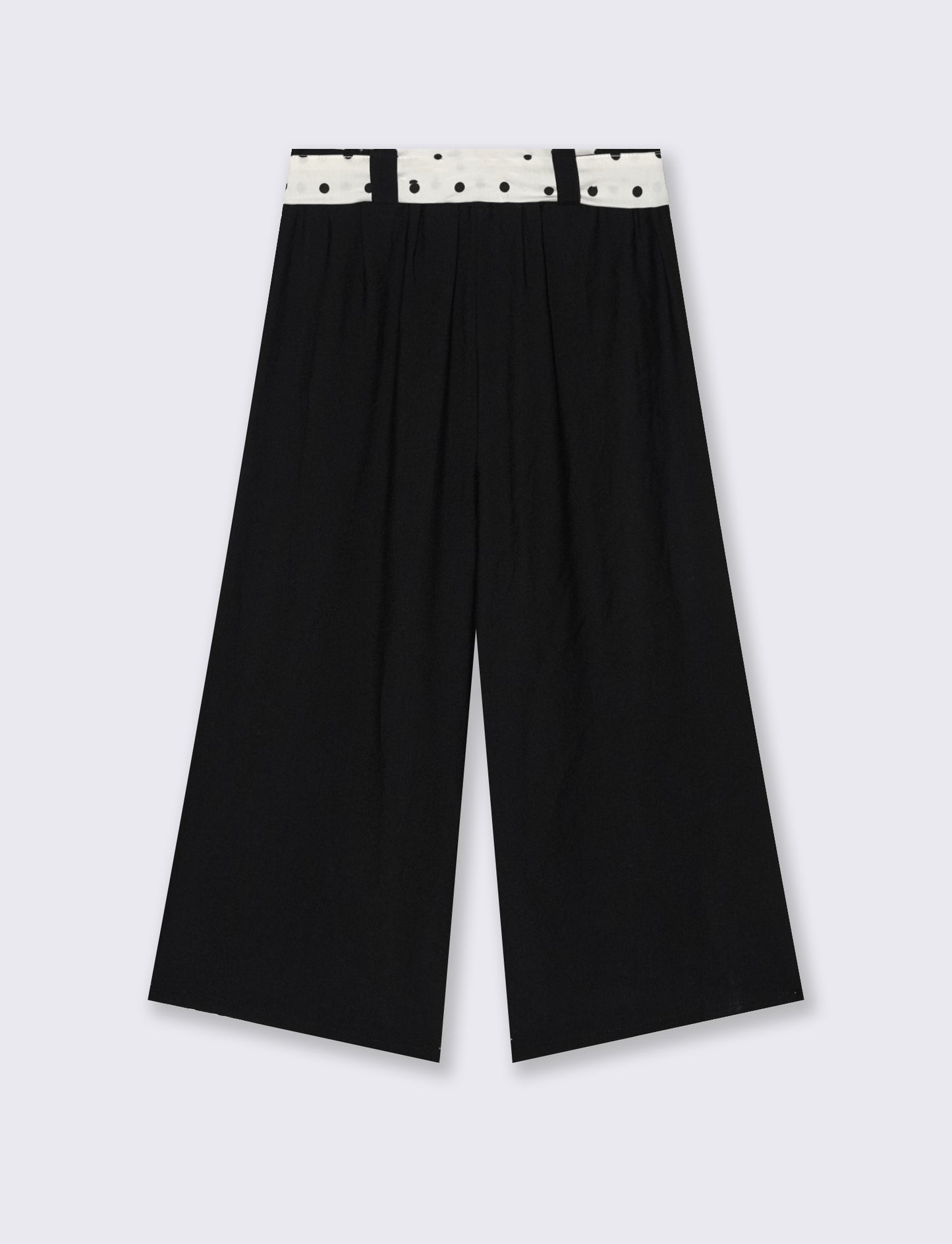 Pantalone largo con cintura stampata - Nero