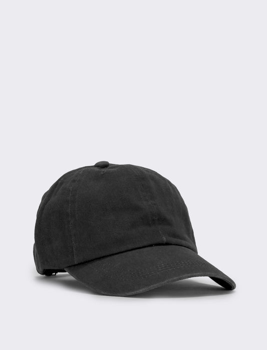Introducing the distressed baseball cap, a perfect accessory for women seeking a blend of style and - Black