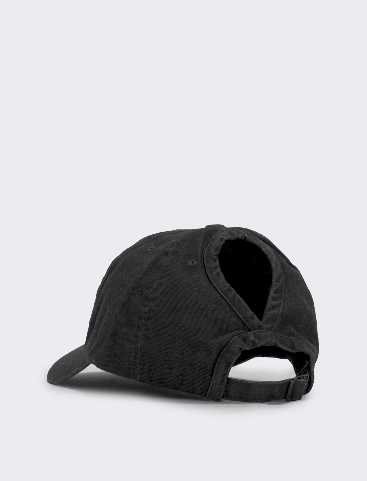 Introducing the distressed baseball cap, a perfect accessory for women seeking a blend of style and - Black