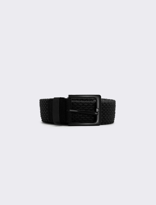 Woven elastic belt for men - Black