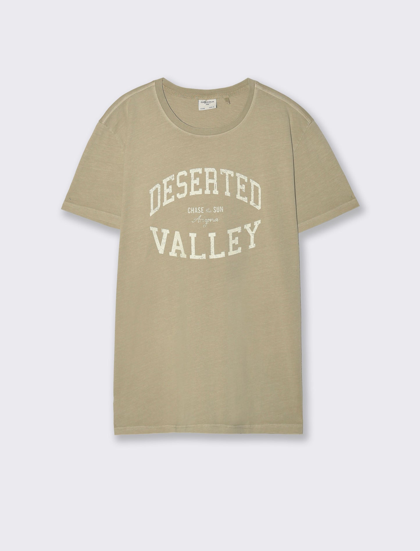 Acid Wash Cotton Jersey T-Shirt - Grey