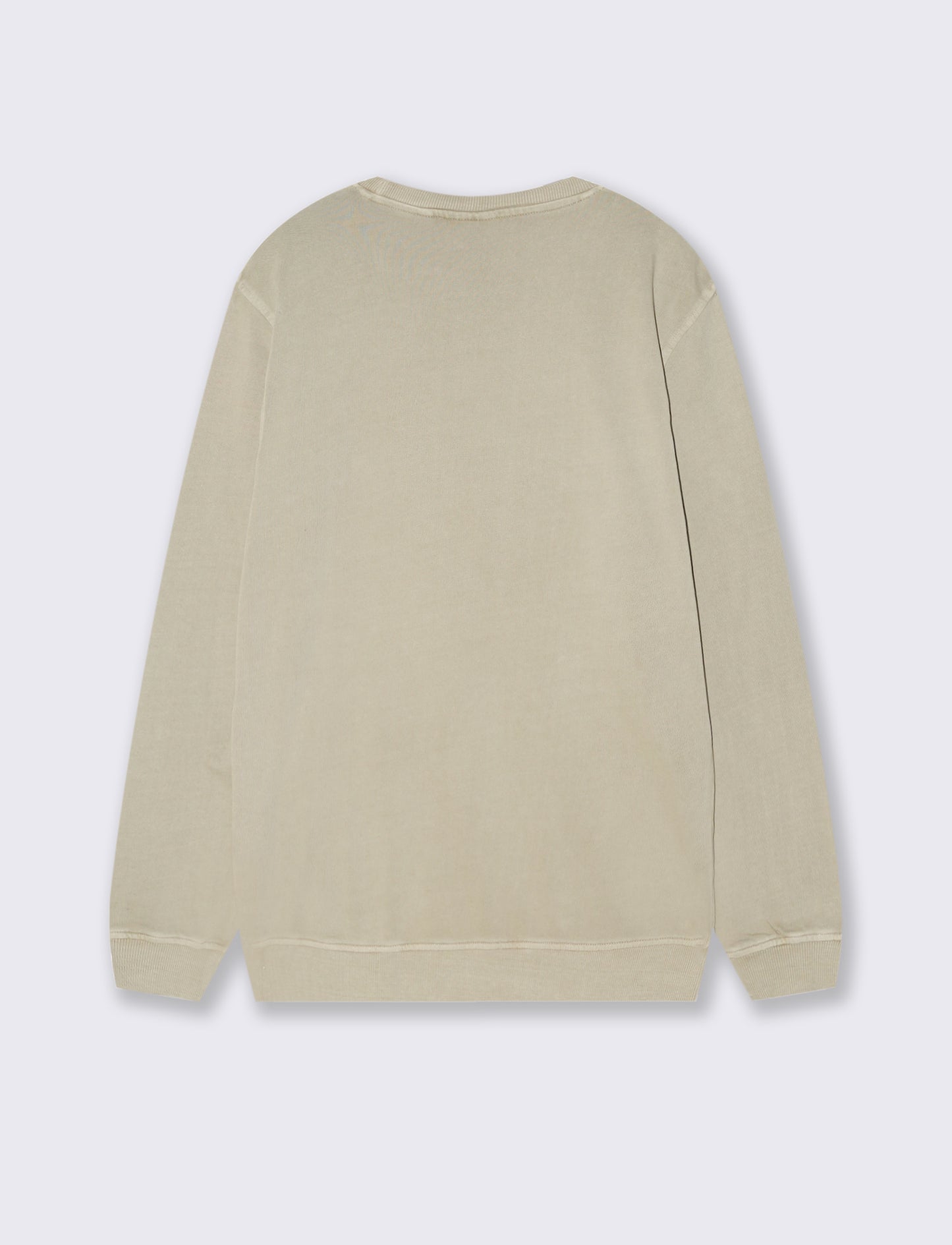 Felpa in cotone acid wash con stampa - Grigio stone