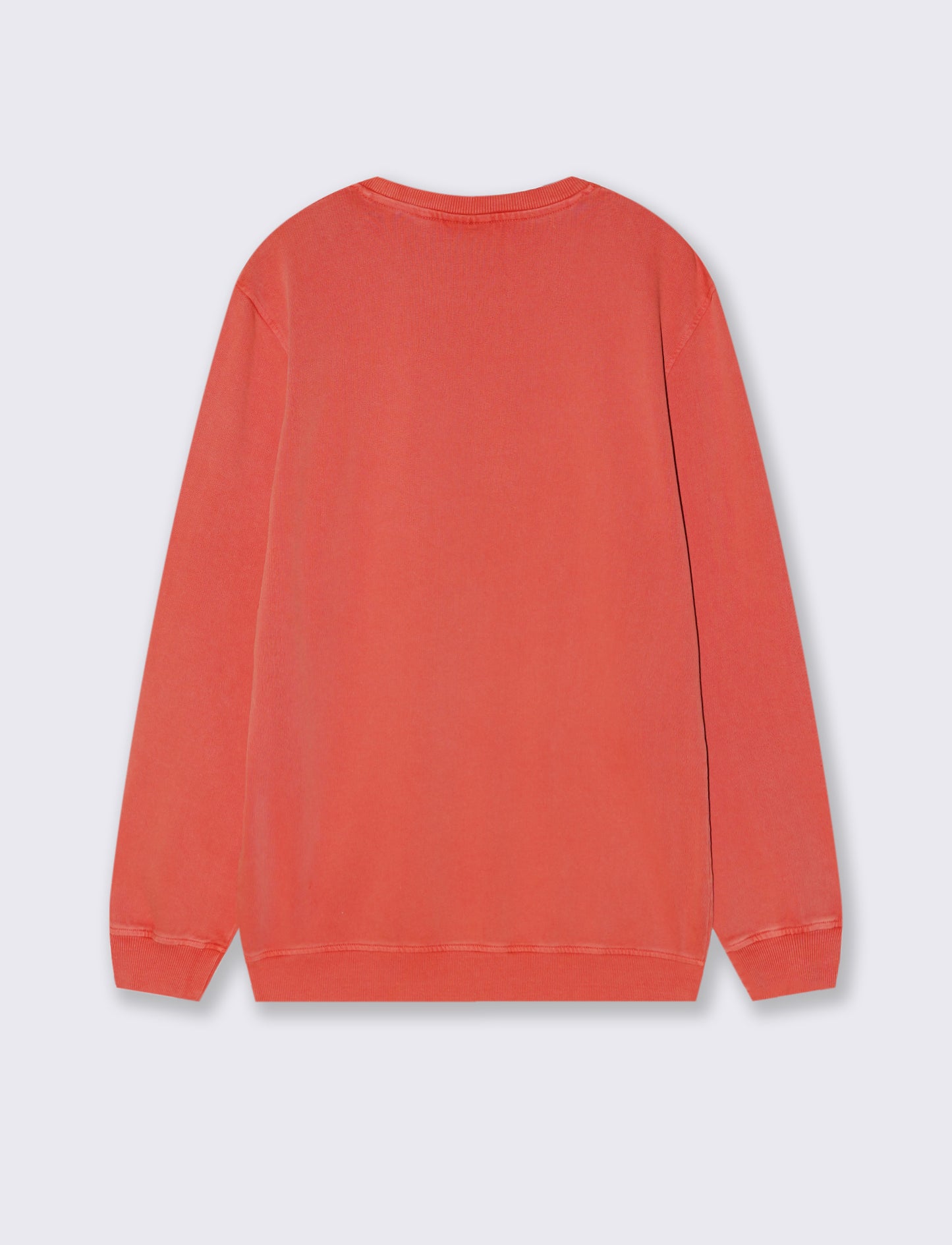 Cotton acid wash sweatshirt with print - Orange