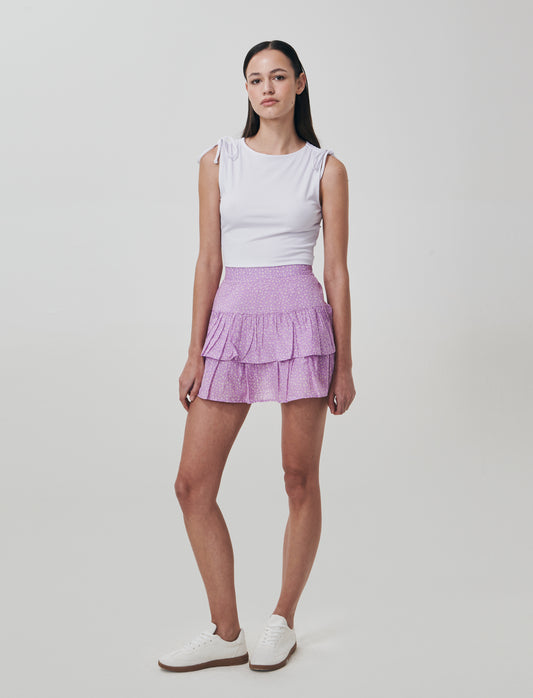 Top con scollo a barca e coulisse - Bianco