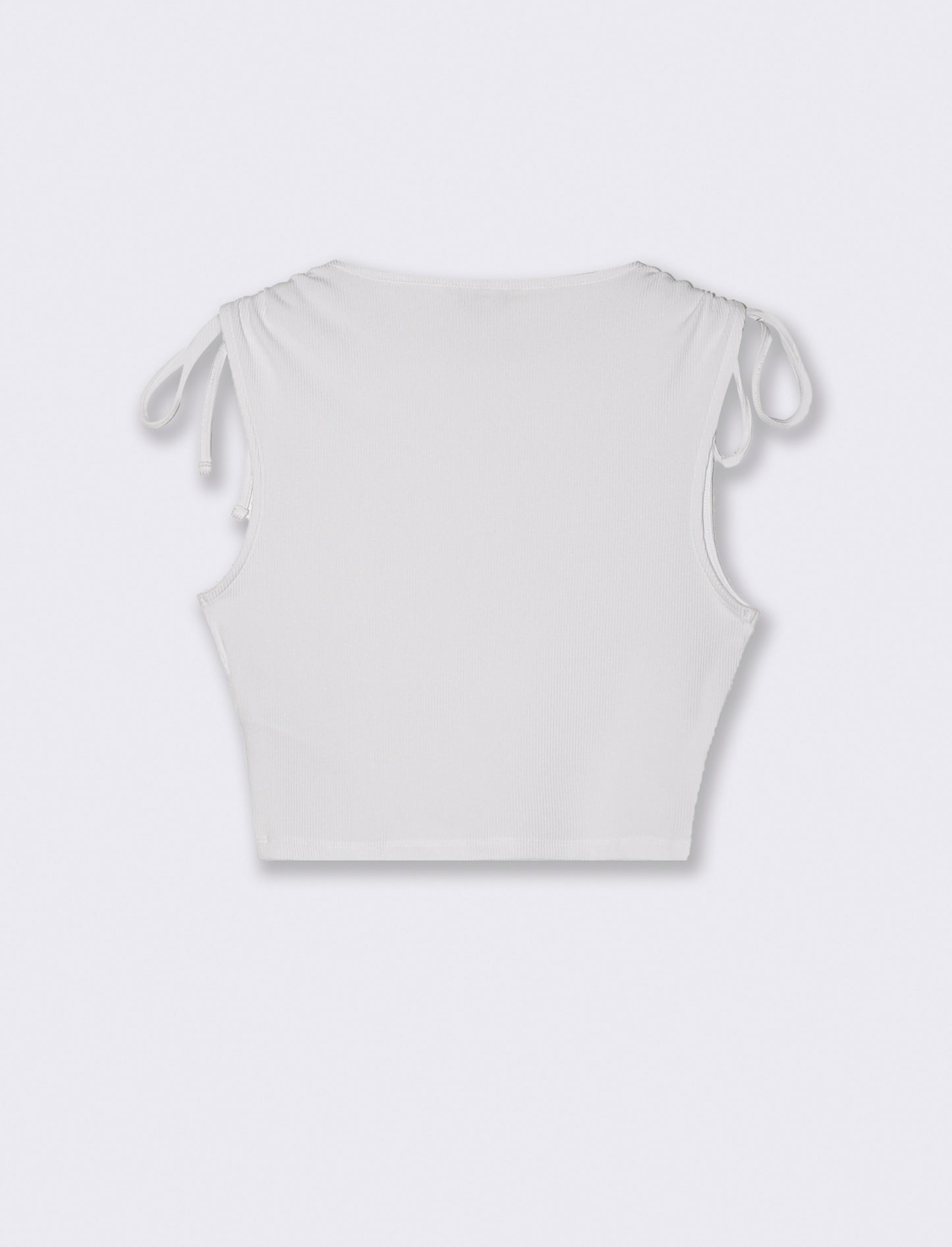 Top con scollo a barca e coulisse - Bianco