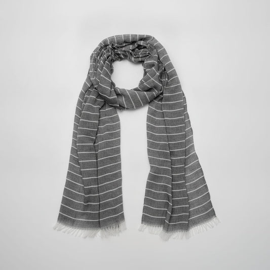 Foulard gessato elegante e versatile - Nero