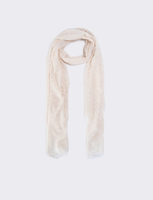 Foulard gessato elegante e versatile - Beige