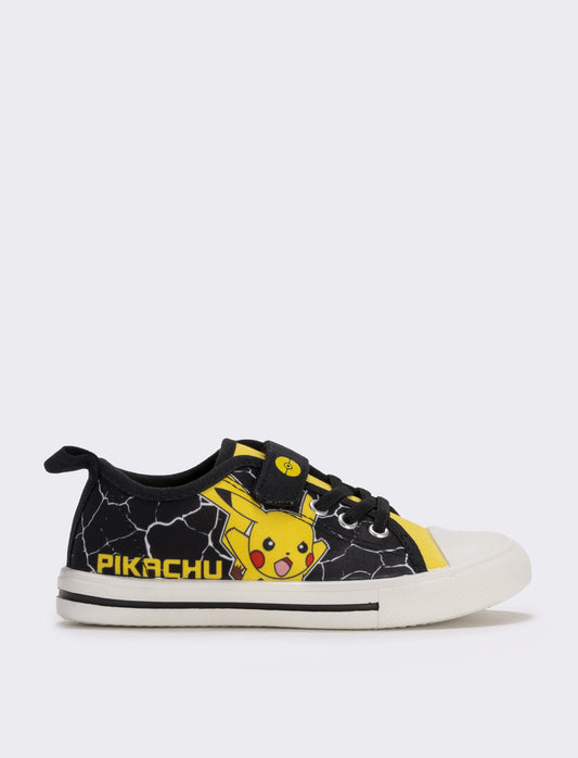 Pikachu© Black Canvas Sneakers for Kids - Black