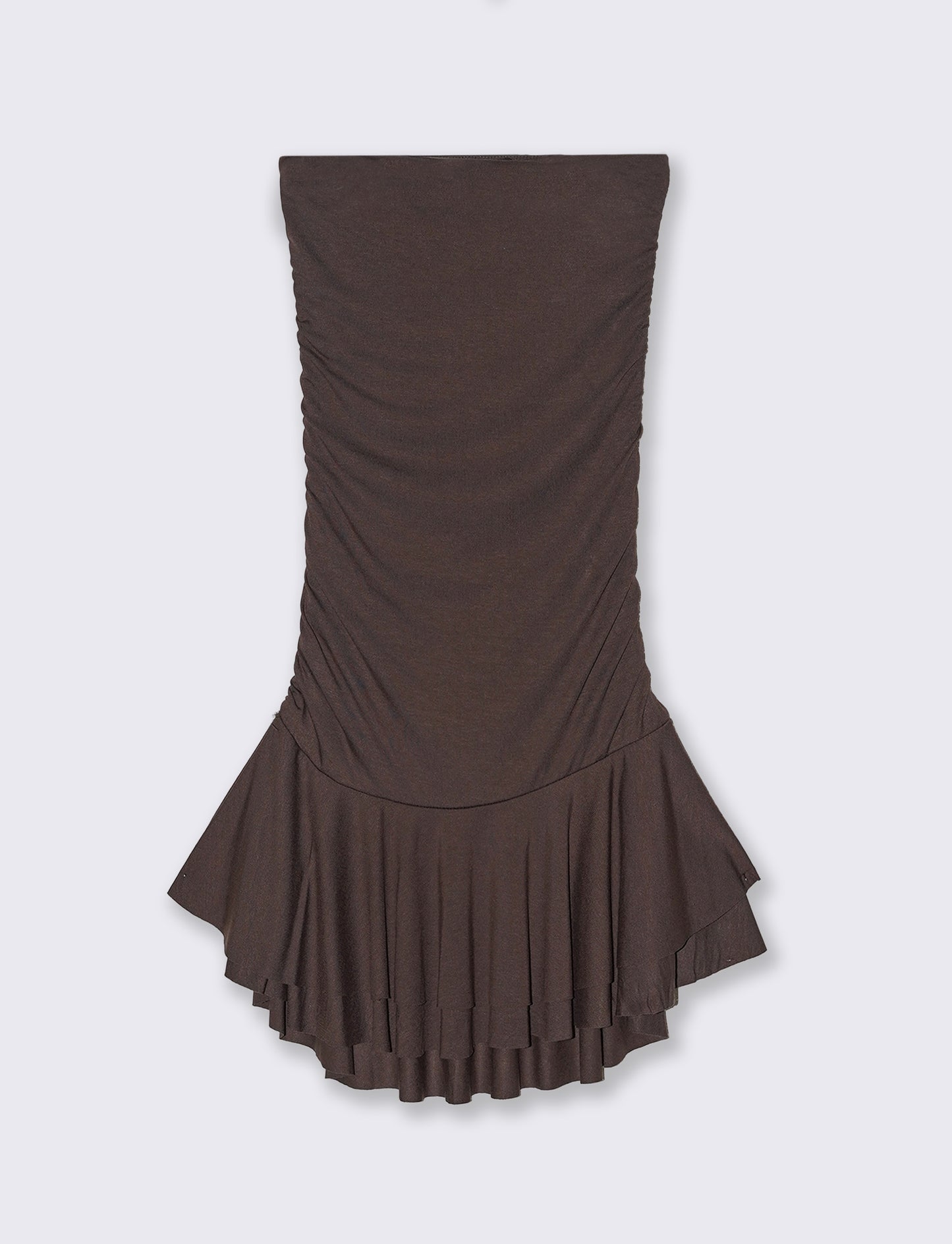 Vestito mini con volant - Moro