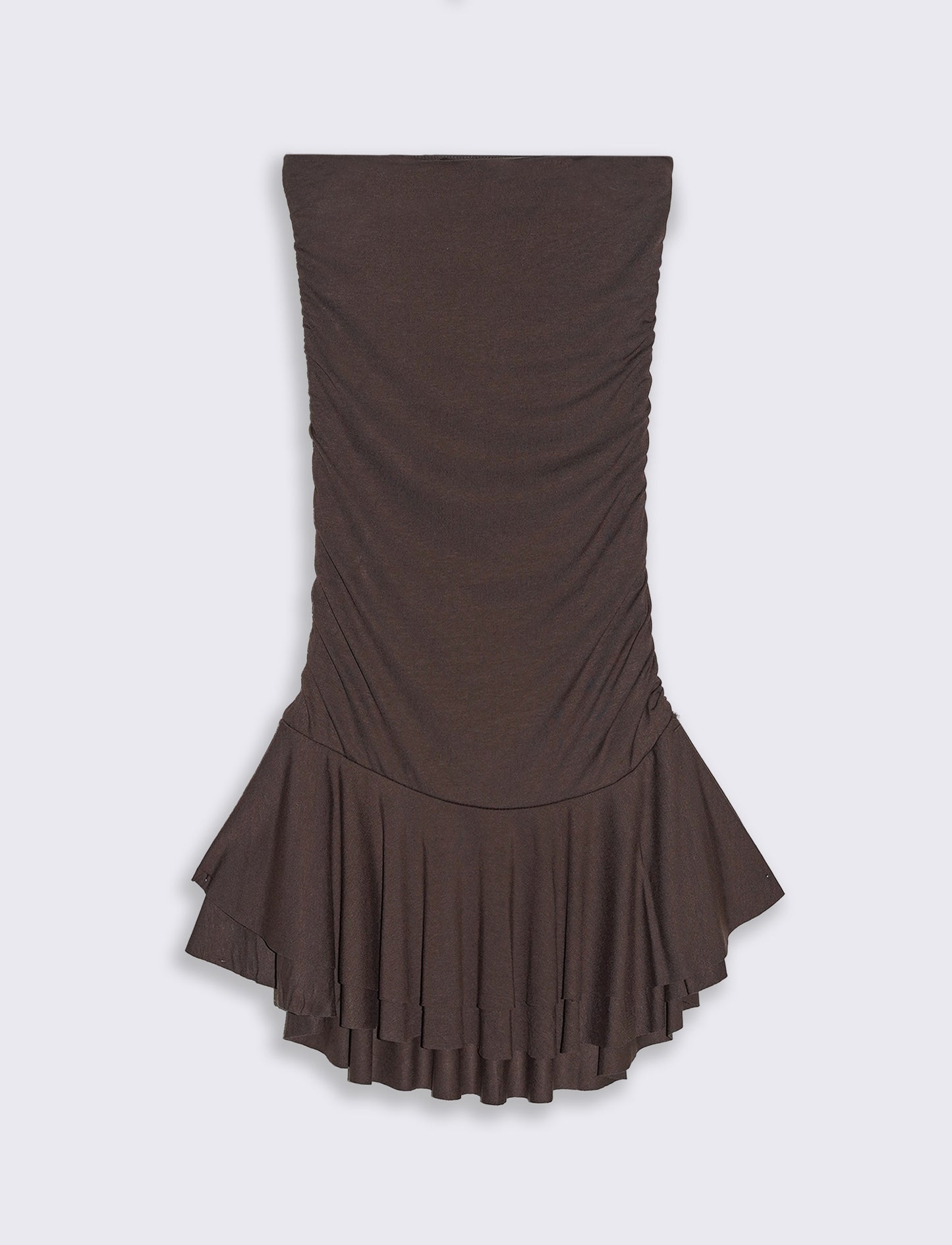 Vestito mini con volant - Moro