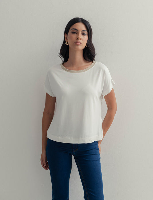 T-SHIRT MANICA CORTA - Bianco latte