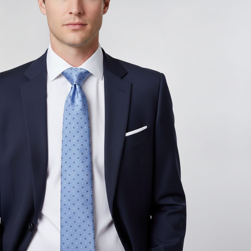 Cravatta fantasia 8cm per uomo elegante - Denim