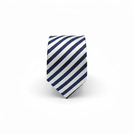 Cravatta fantasia 8cm per uomo elegante - blu bianco