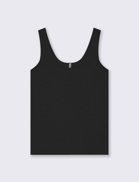 Top Basico in Cotone - Nero