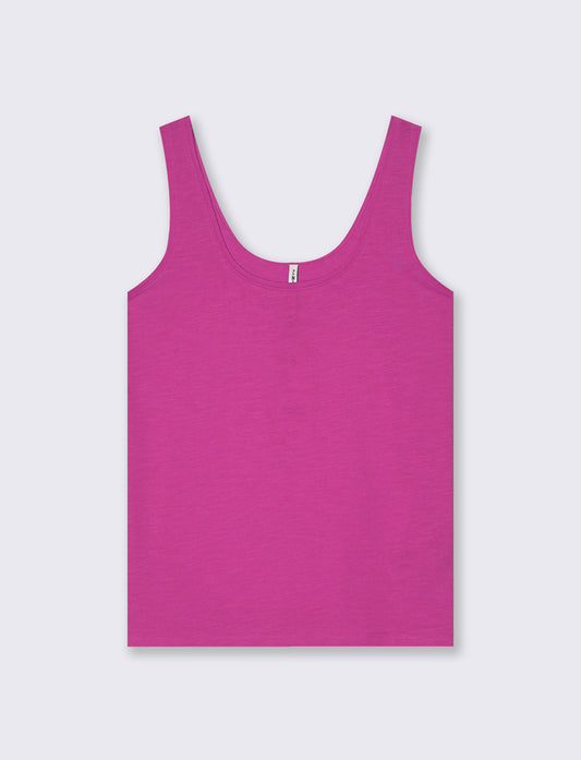 Top Basico in Cotone - Fuxia