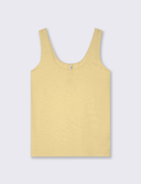 Top Basico in Cotone - Giallo pastello