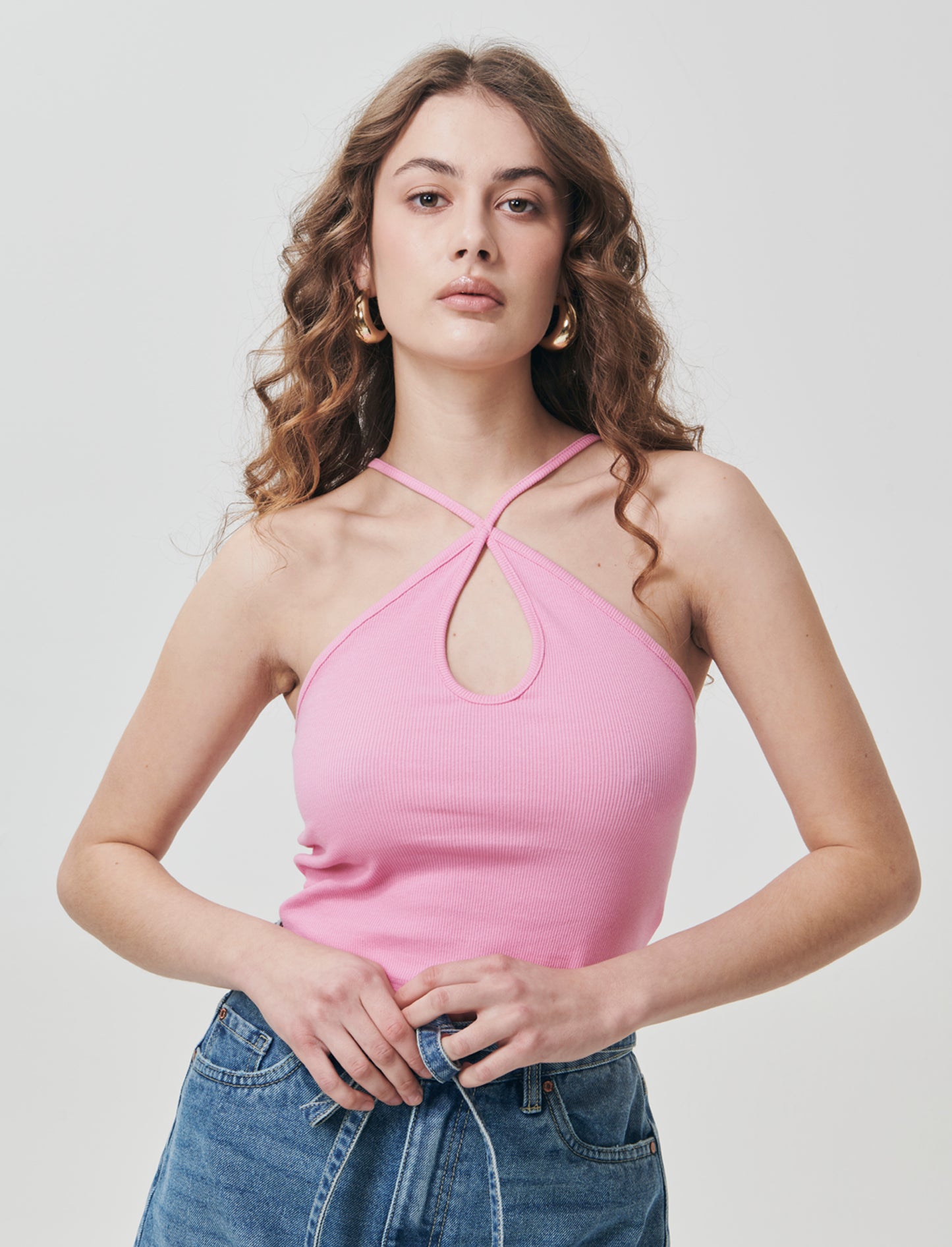 Top Intrecciato e Costine - Rosa big bubble