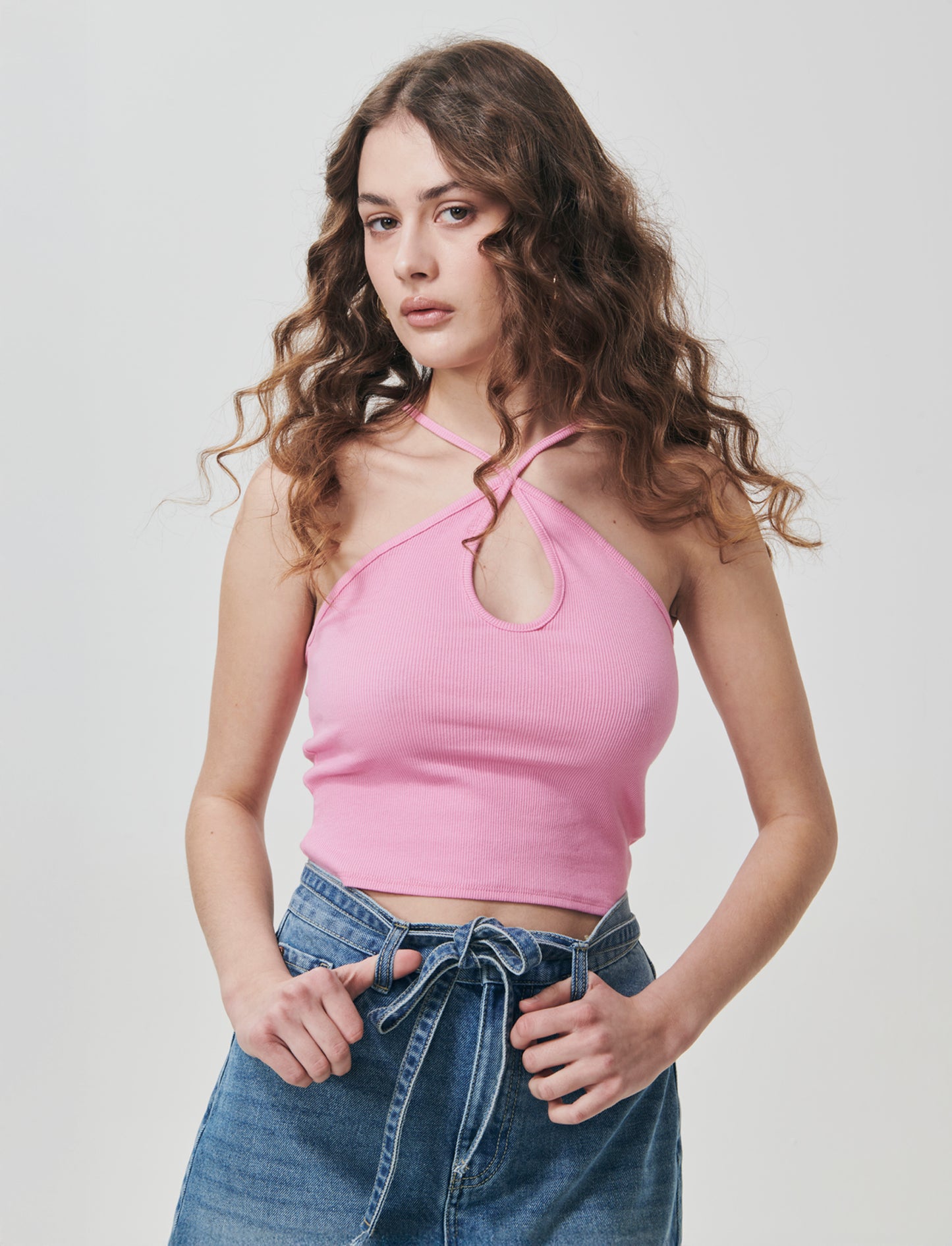 Top Intrecciato e Costine - Rosa big bubble