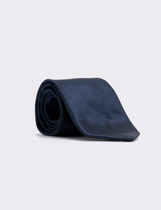 Cravatta grisaglia 8 cm per cerimonia uomo - Blu