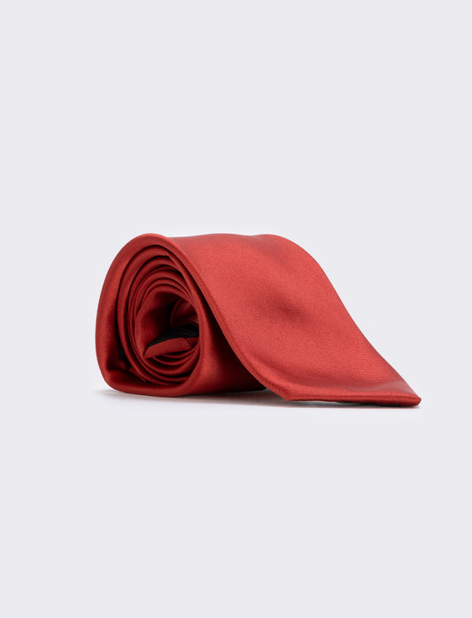 Cravatta raso 8 cm per uomo elegante - coccio