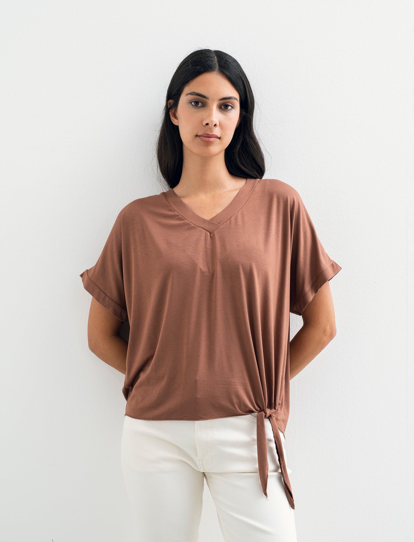 T-SHIRT MANICA CORTA - Marrone tabacco
