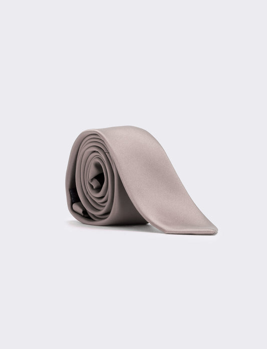 Cravatta raso 5 cm per uomo elegante - Beige