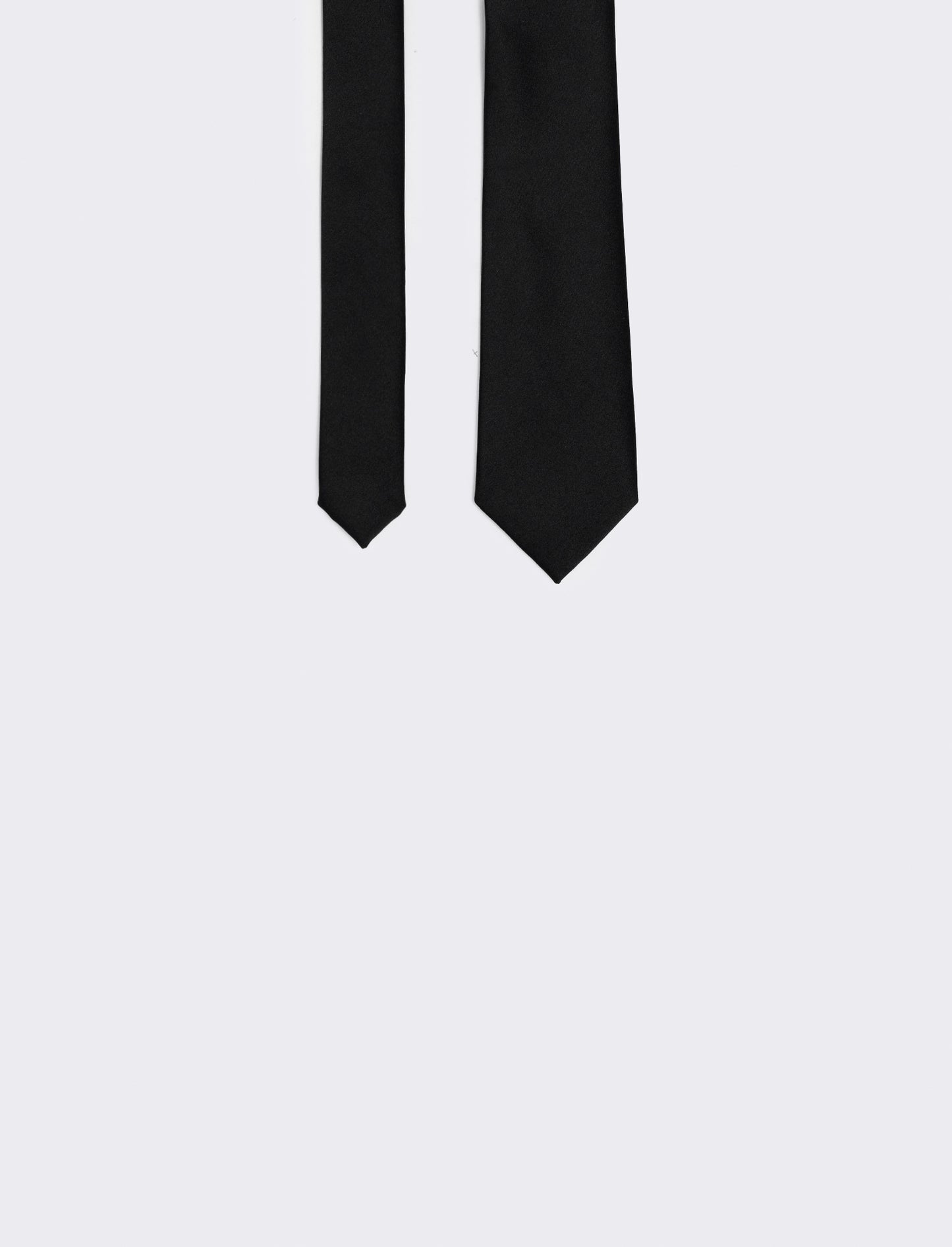 7 cm Tie and White Pocket Square for Men - Black