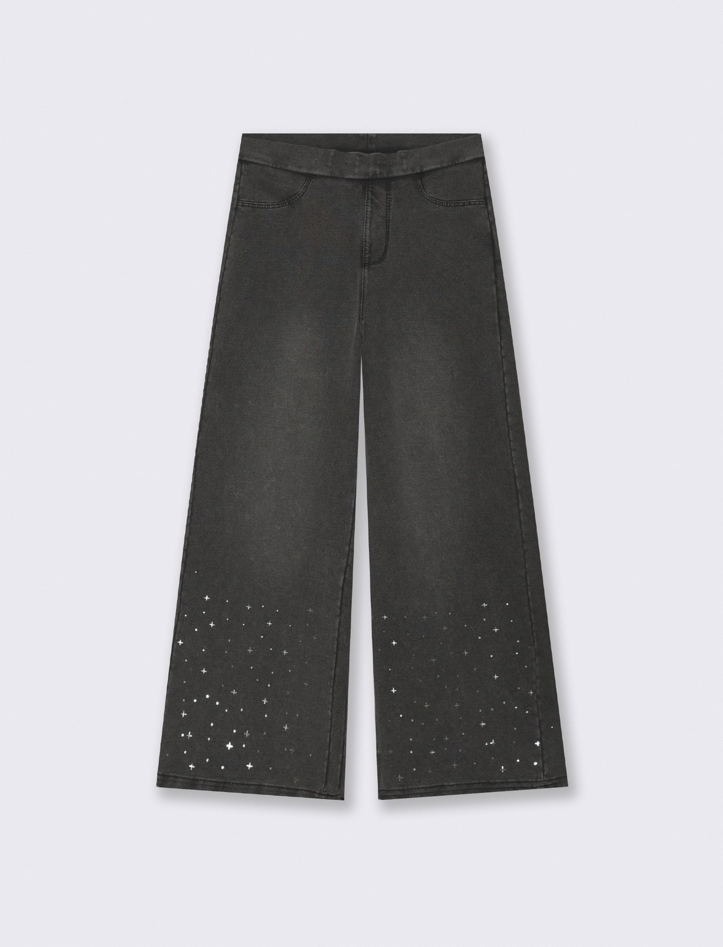Leggings gamba larga effetto denim bimba - Grigio scuro