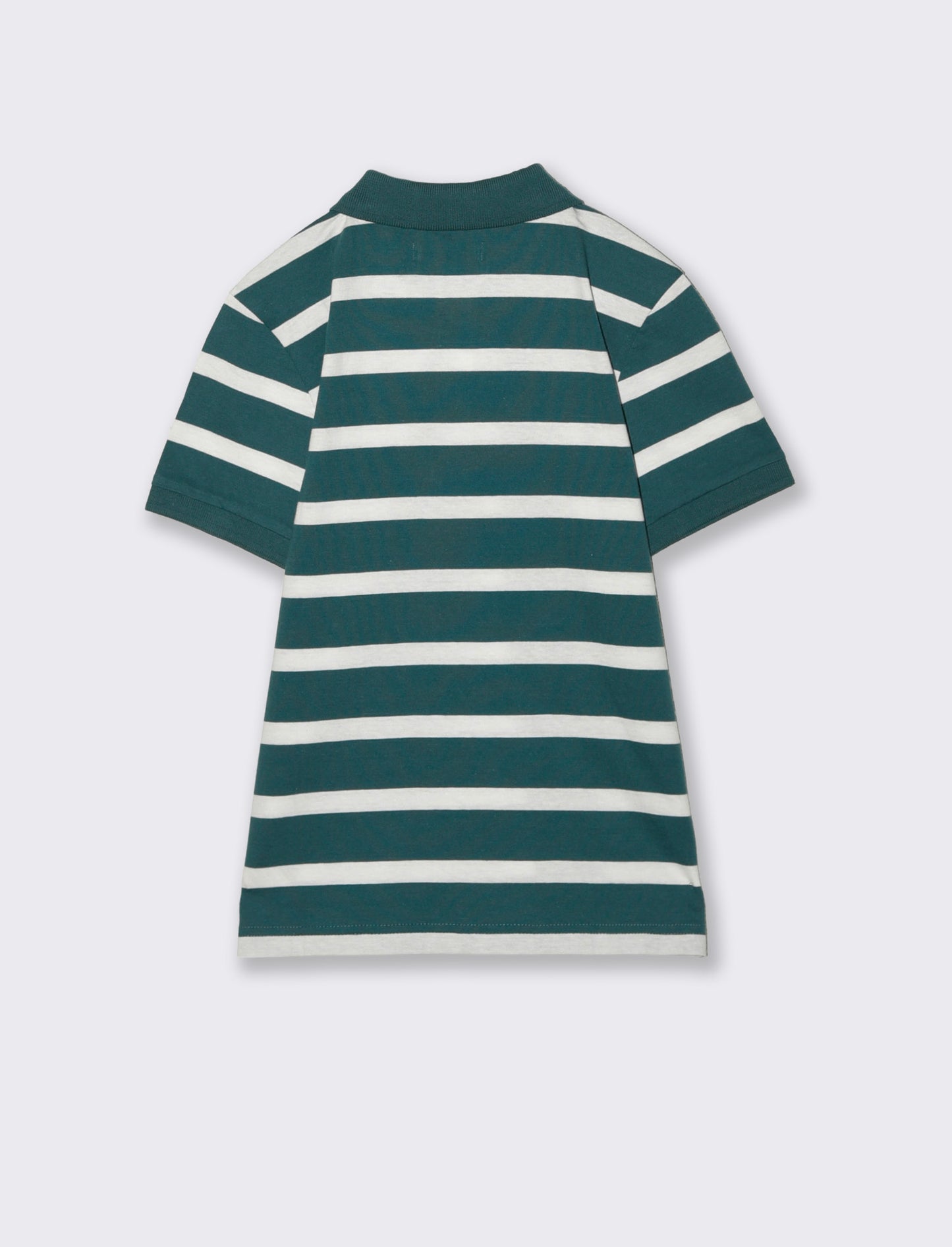 Polo mezza manica a righe in cotone - Verde