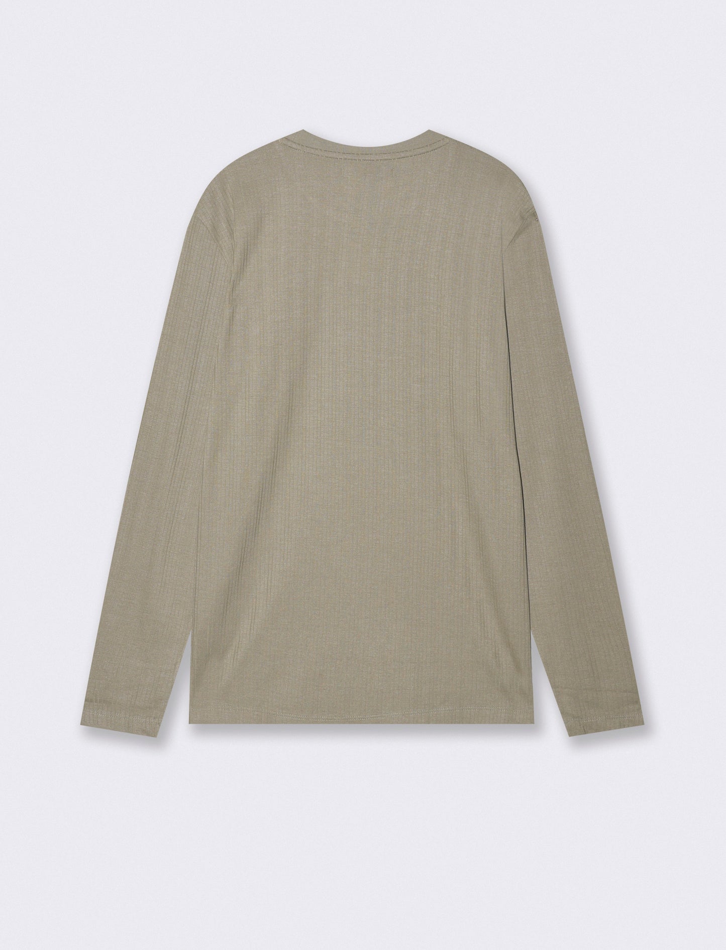 Girocollo a coste effetto maglia lungo - Verde salvia