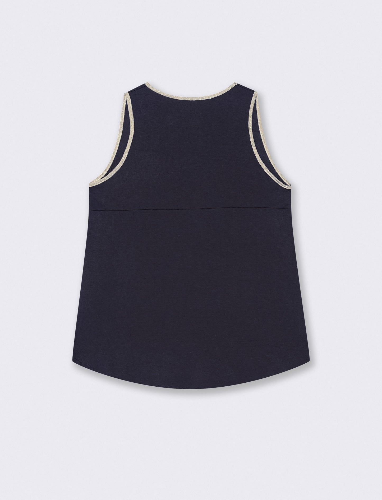 TOP VISCOSA CON DETTAGLI A CONTRASTO LUREX - Blu