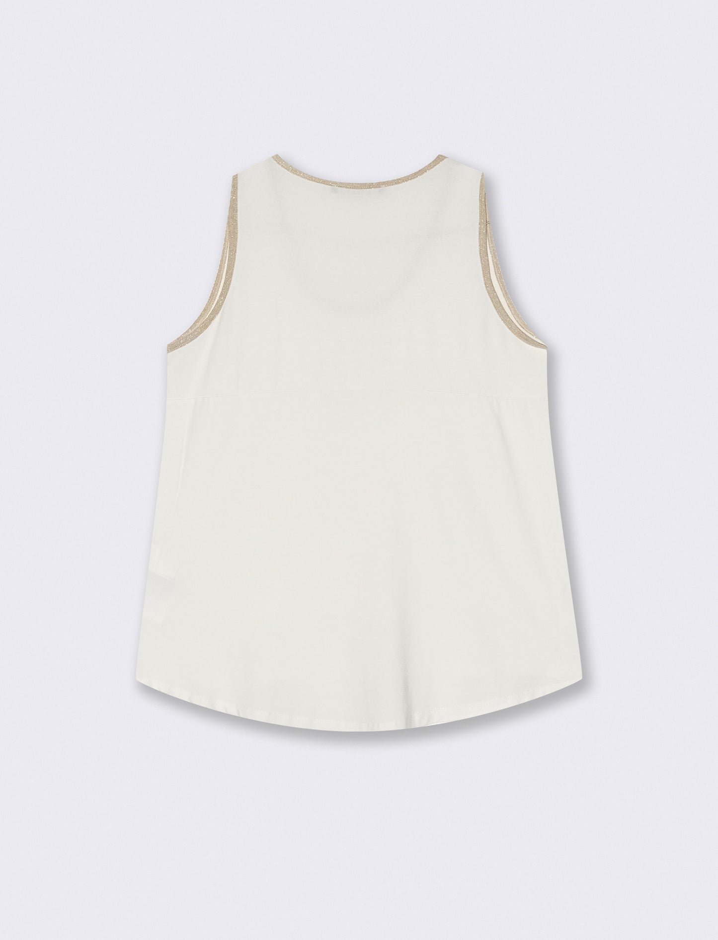TOP VISCOSA CON DETTAGLI A CONTRASTO LUREX - Bianco latte