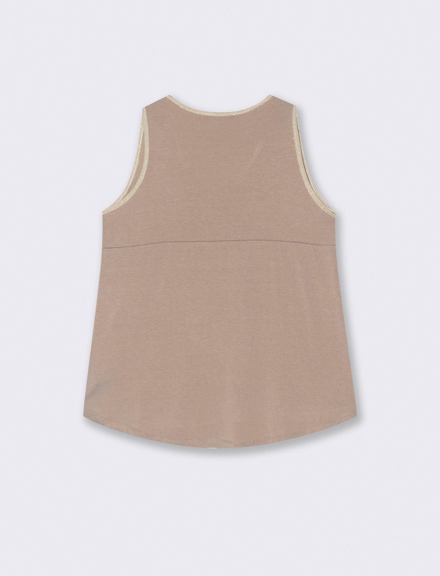 TOP VISCOSA CON DETTAGLI A CONTRASTO LUREX - Beige