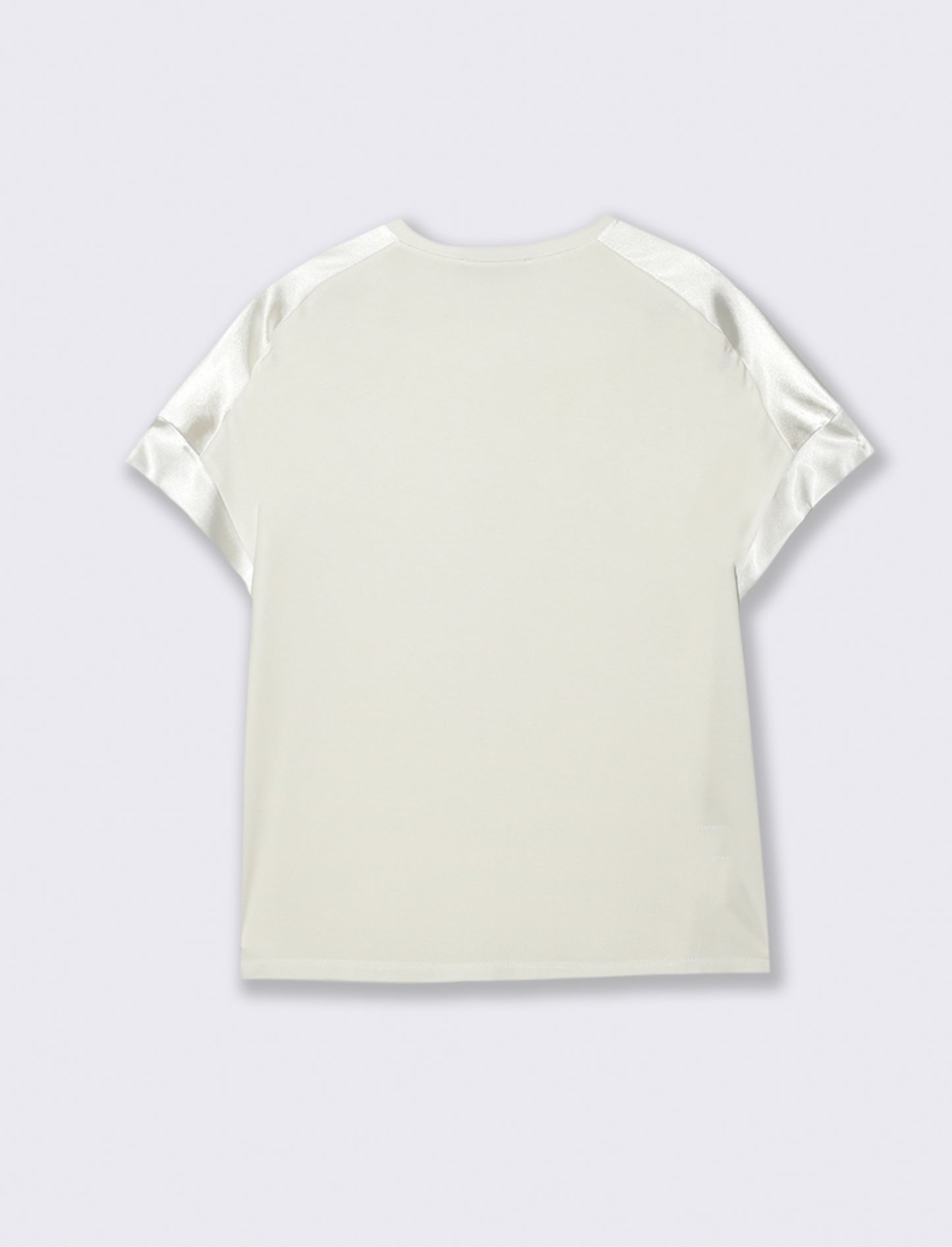 Top stampato sul davanti con scollo sciallato - Bianco latte