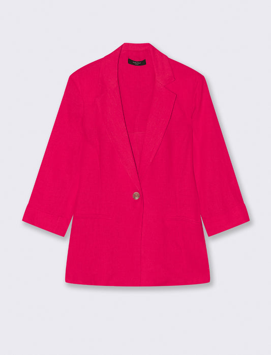 GIACCA CORTA IN LINO - Fuxia