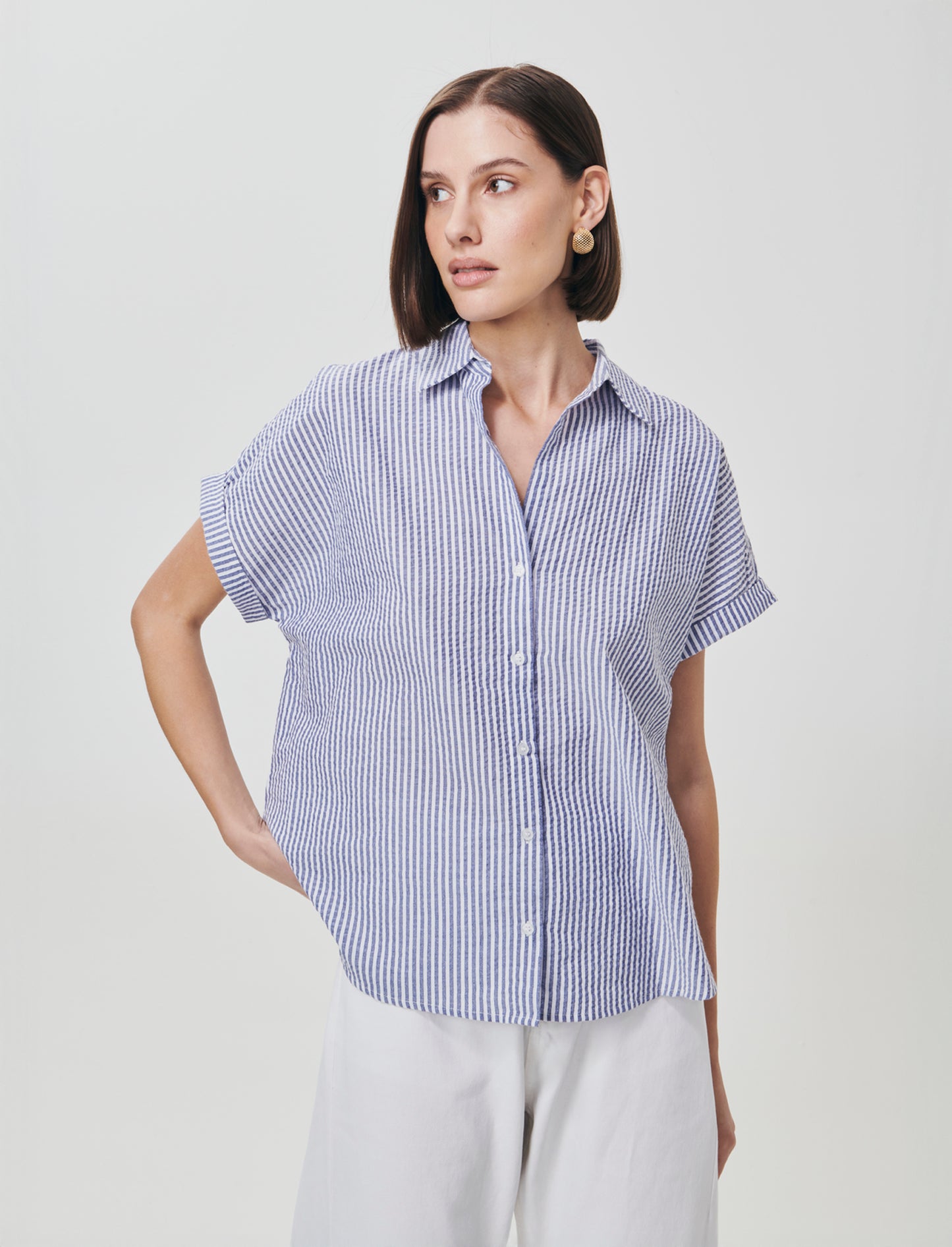 Camicia Mezza Manica Scollo a V - var 1
