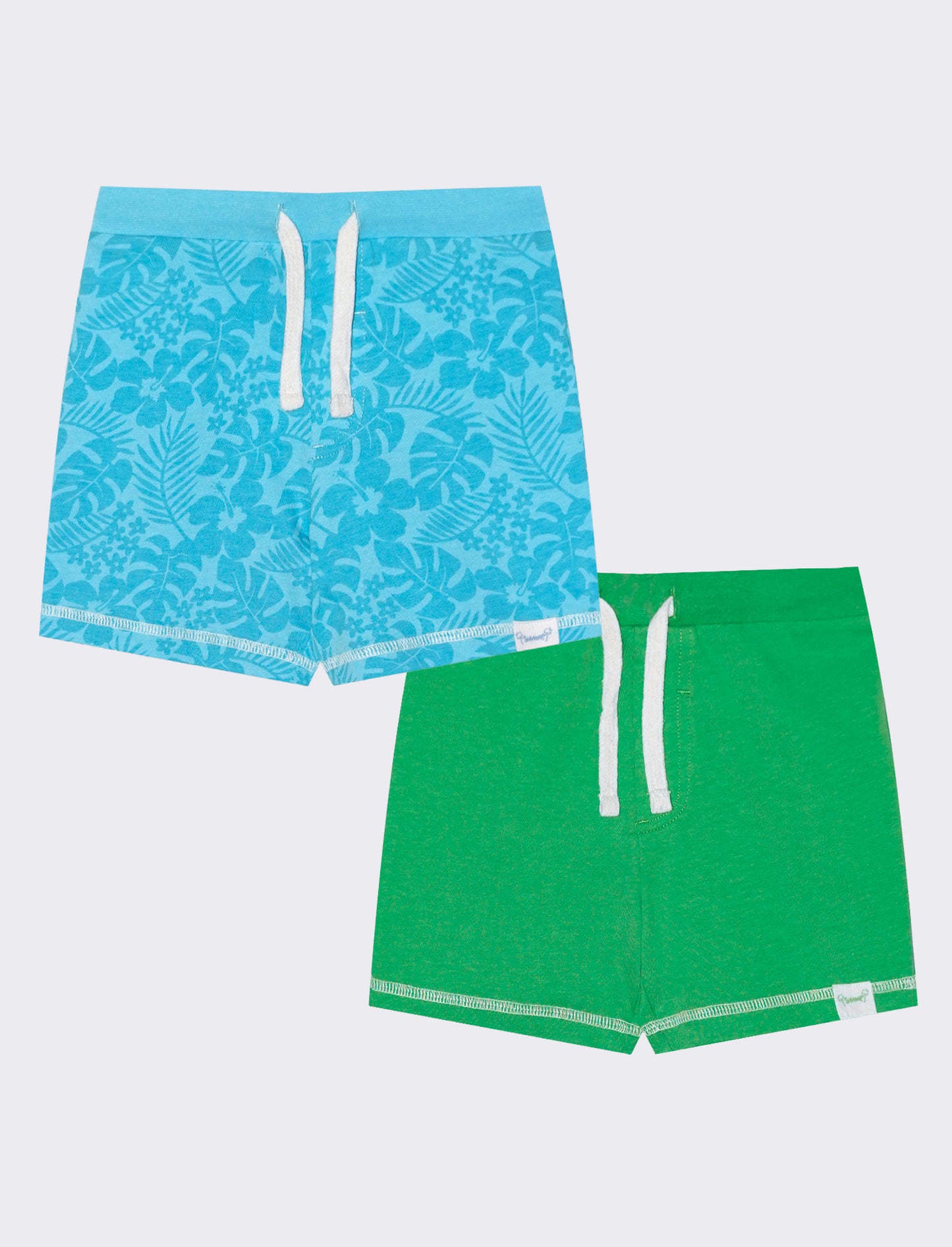 Bermuda bipack: tinta unita e fantasia - Verde