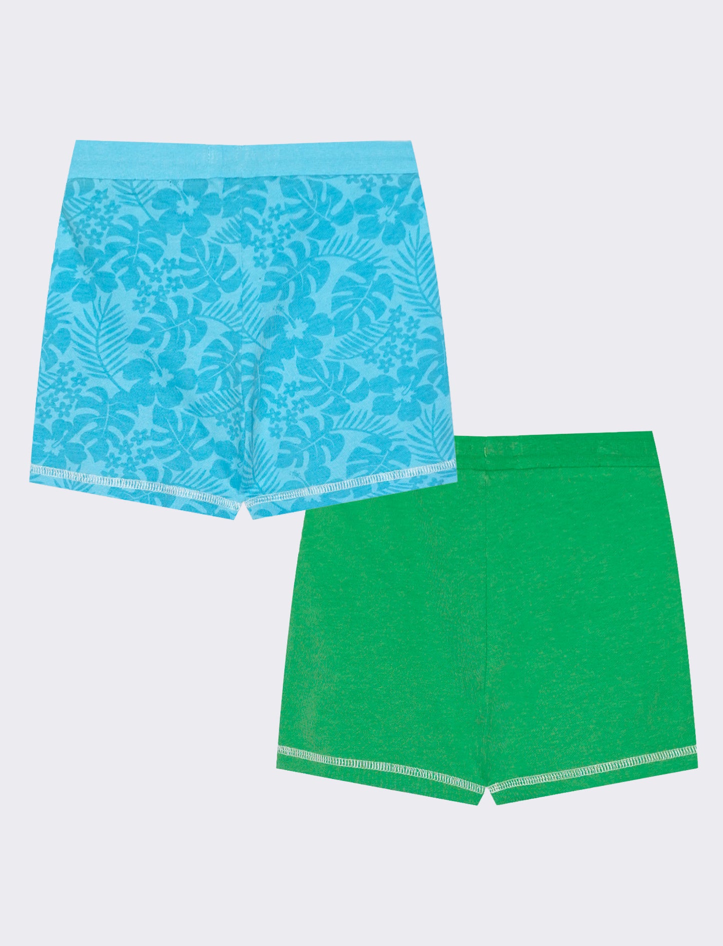 Bermuda bipack: tinta unita e fantasia - Verde