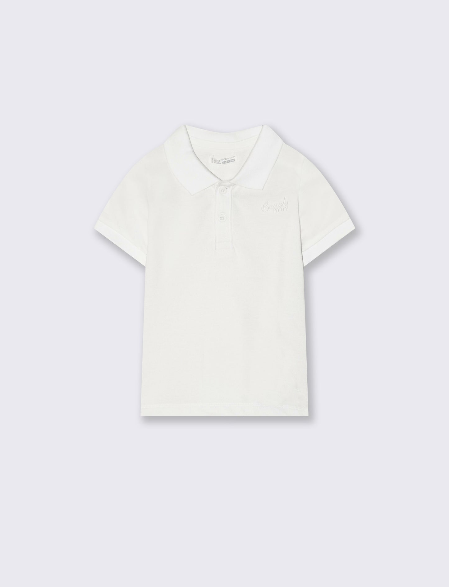 Polo in piquet con ricamo sul cuore - Bianco