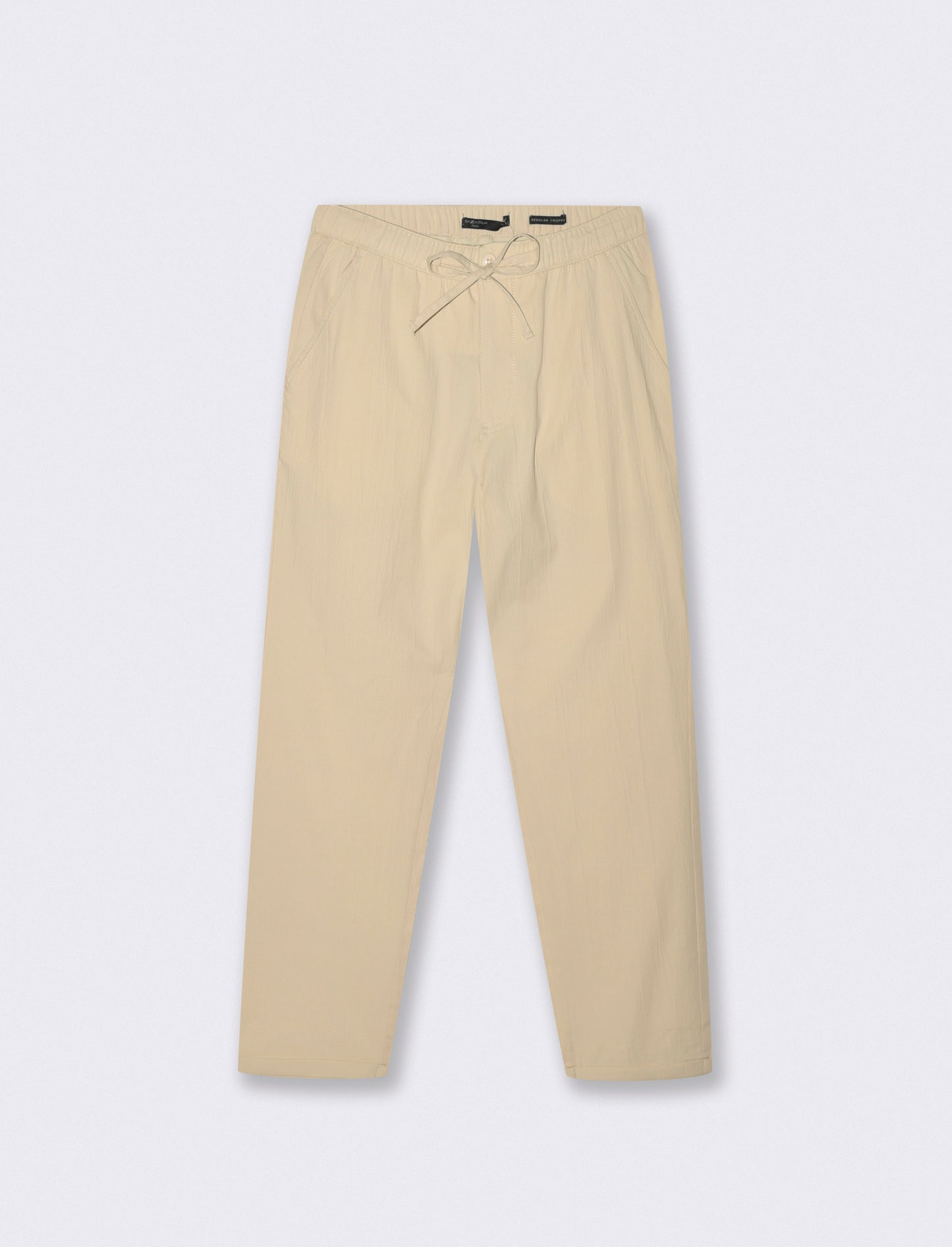 PANTALONI CHINO JOGGER STRUTTURA OTTOMAN - Beige ecru