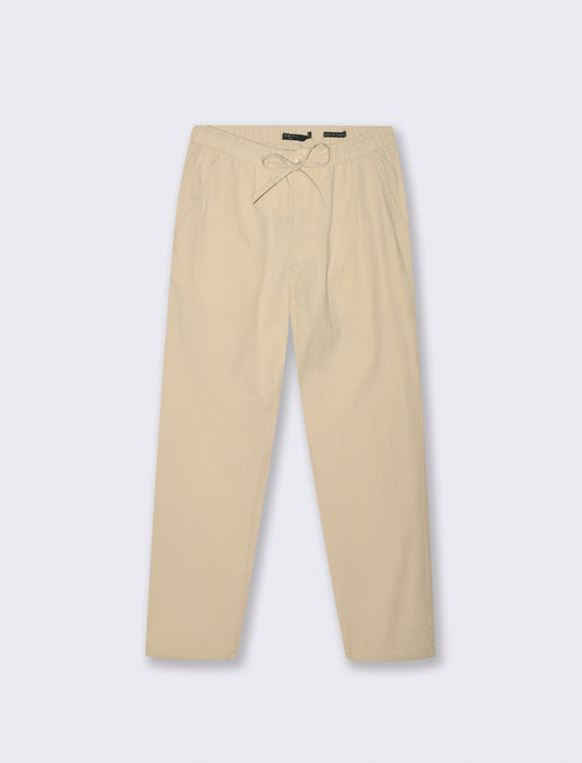 Pantaloni Chino Jogger Struttura Ottoman - Beige ecru