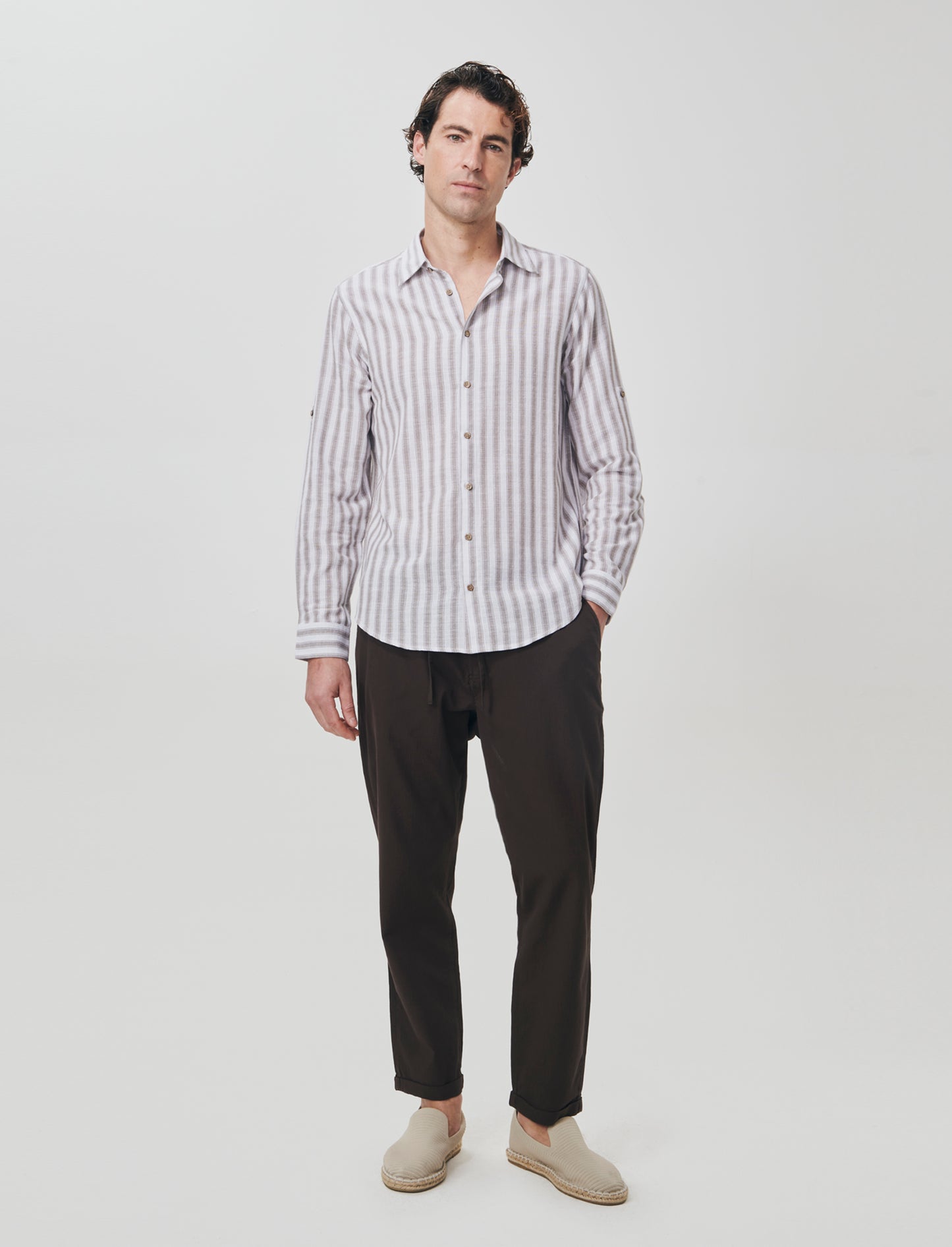 Ottoman Structure Jogger Chino Pants - Brown