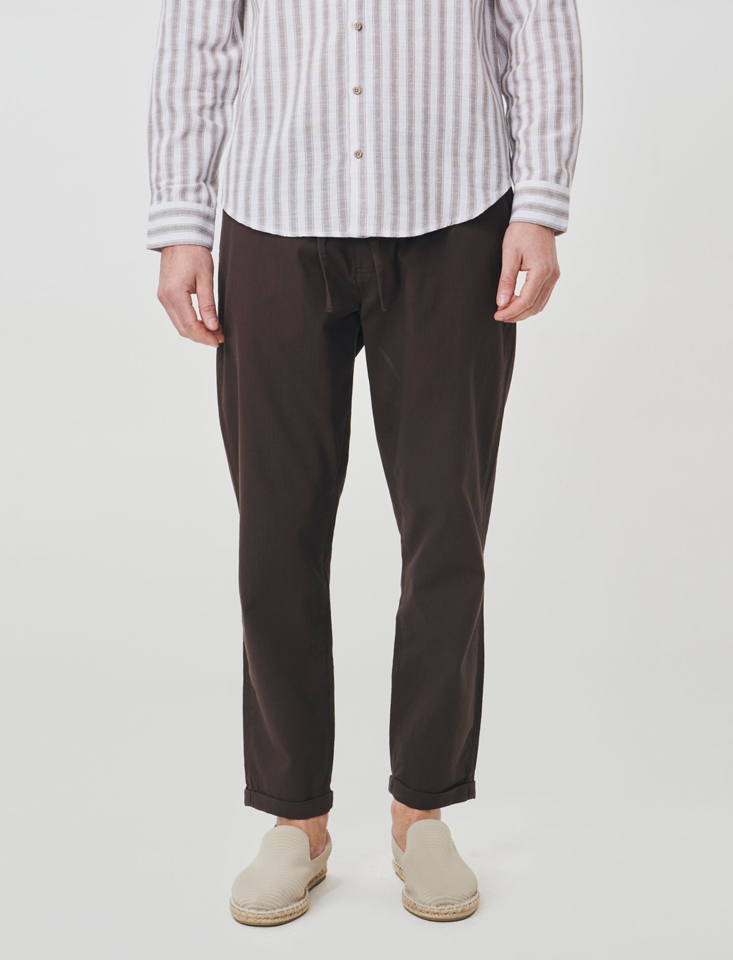 Ottoman Structure Jogger Chino Pants - Brown