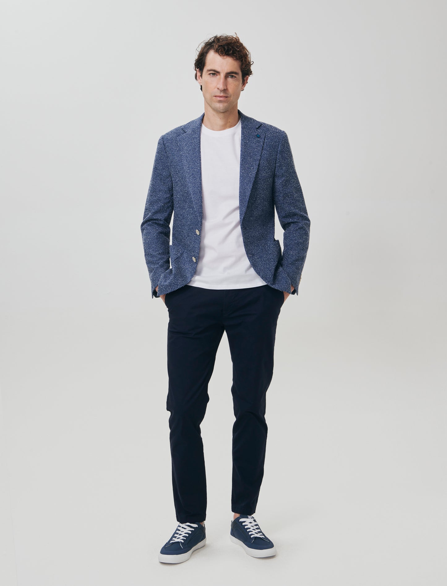 Pantaloni Chino Slim Fit in Cotone Stretch - Blu
