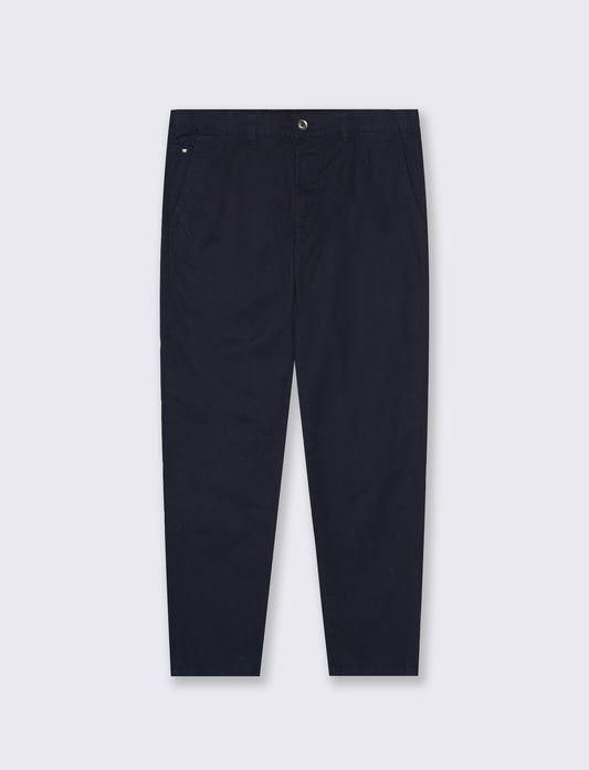 Slim Fit Stretch Cotton Chino Pants - Blue