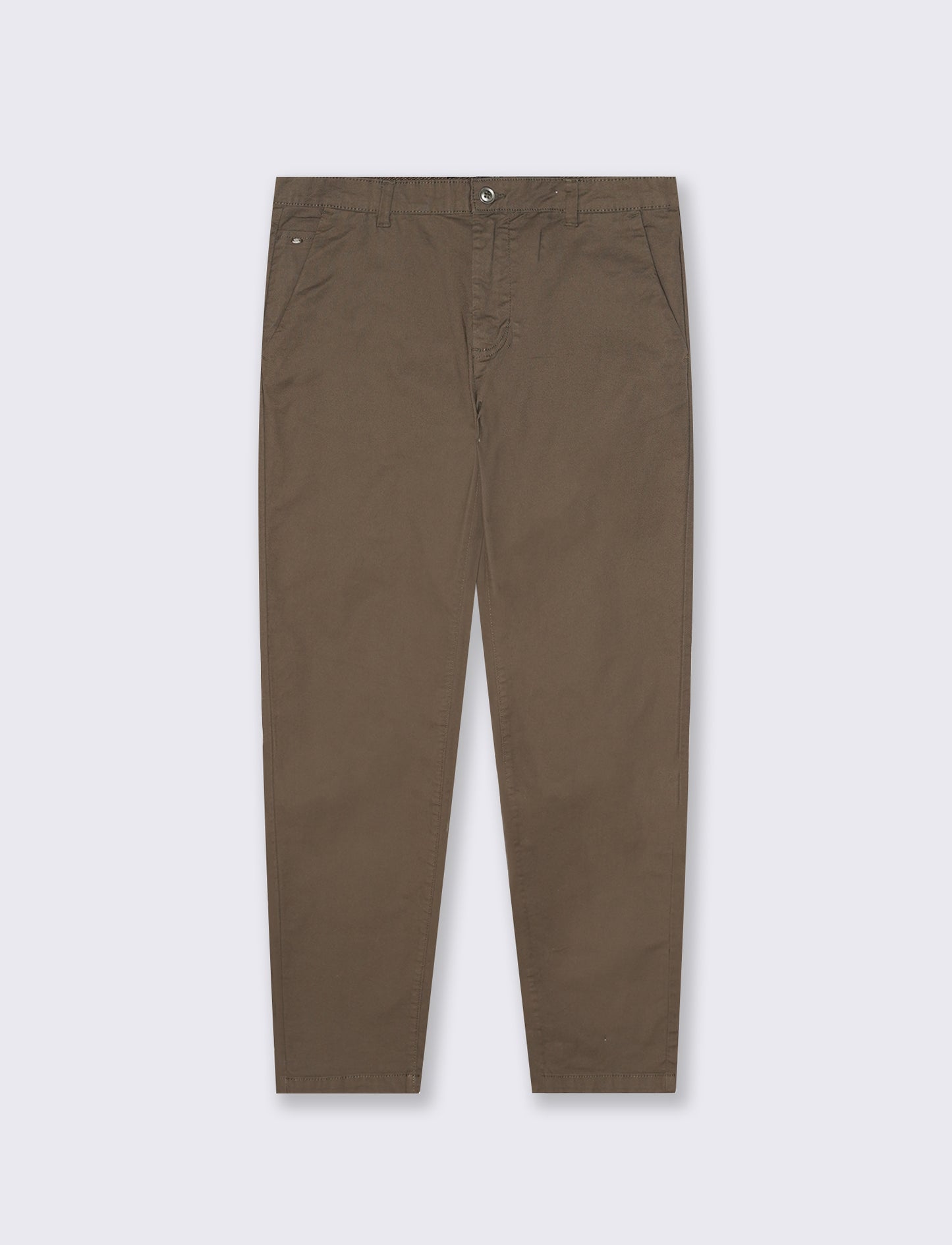 Pantaloni Chino Slim Fit in Cotone Stretch - Grigio fango