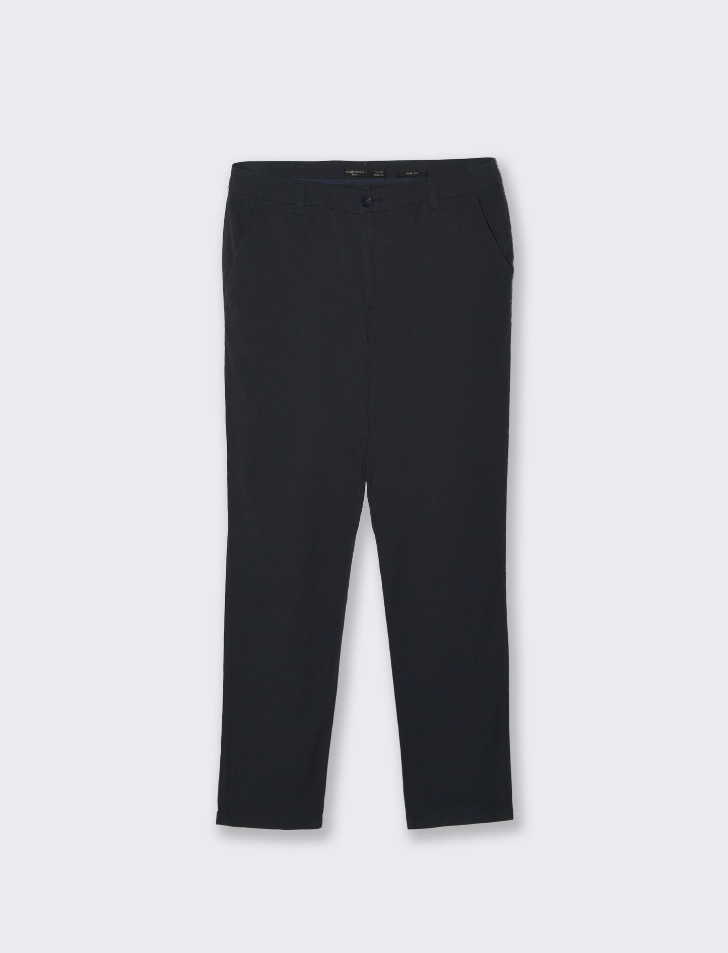 Slim Fit Ottoman Cotton Chino Pants - Blue